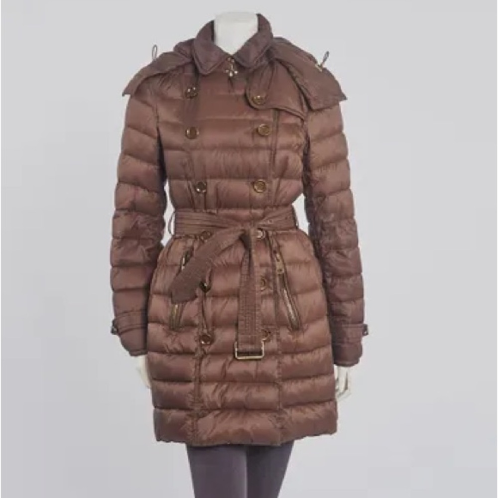 Burberry Quilted Polyester Down Puffer Coat Size M